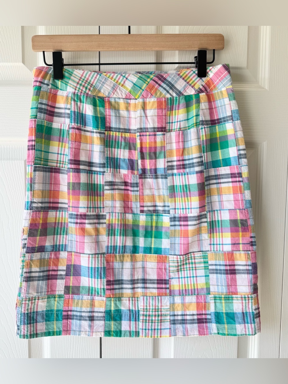 Talbots Madras Plaid Patchwork Skirt Size 2 Preppy Colorful Old Money Hamptons - Picture 4 of 9